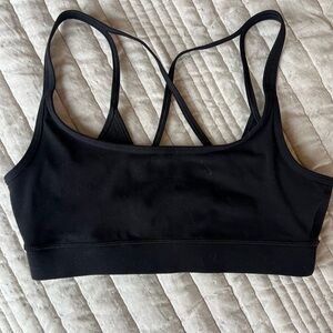 Vuori Black Strappy Sports Bra